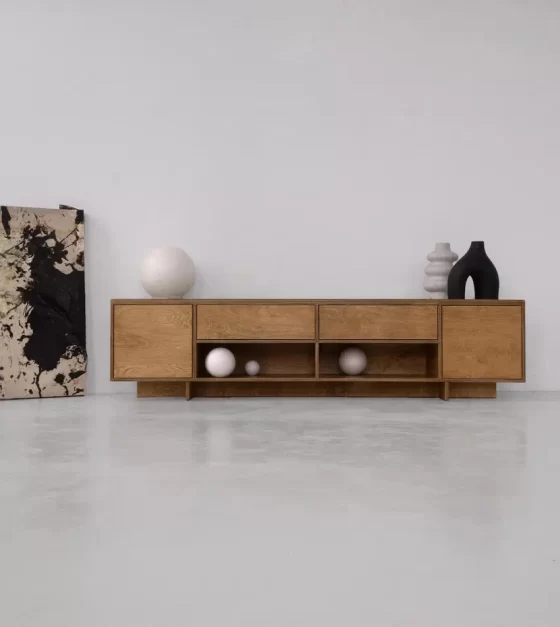 Oak Brown Multipurpose TV Console